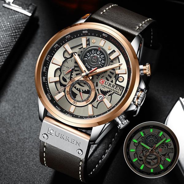 watch men leather waterproof quartz watches mens sports chronograph wristwatch date relogio masculino wristwatches, Slivery;brown
watch men leather waterproof quartz watches mens sports chronograph wristwatch date relogio masculino wristwatches, Slivery;brown