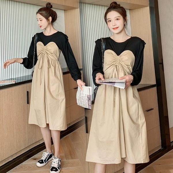 maternity dresses spring autumn long dress high waist patchwork a line loose clothes for pregnant women pleated irregularity pregnancy, White
maternity dresses spring autumn long dress high waist patchwork a line loose clothes for pregnant women pleated irregularity pregnancy, White