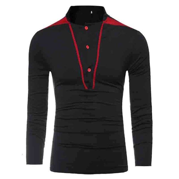 men's t-shirts fashion spring autumn base shirts slim fit button patchwork stand collar long sleeve camisetas hombre t shirt men f, White;black
men's t-shirts fashion spring autumn base shirts slim fit button patchwork stand collar long sleeve camisetas hombre t shirt men f, White;black