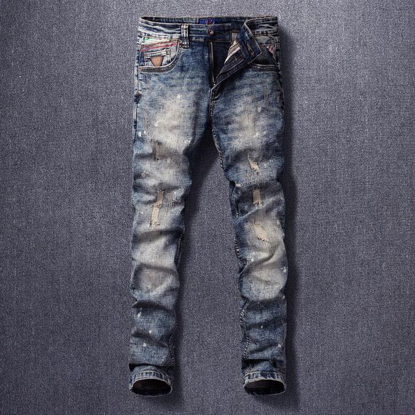 men's jeans ly designer fashion men retro blue distressed dirty wash elastic slim fit ripped streetwear denim punk pants
men's jeans ly designer fashion men retro blue distressed dirty wash elastic slim fit ripped streetwear denim punk pants