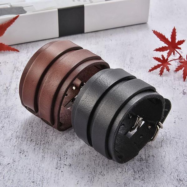 charm bracelets casual punk rock wide cuff multilayer leather bracelet vintage high street adjustable pin buckle & bangles for women, Golden;silver
charm bracelets casual punk rock wide cuff multilayer leather bracelet vintage high street adjustable pin buckle & bangles for women, Golden;silver
