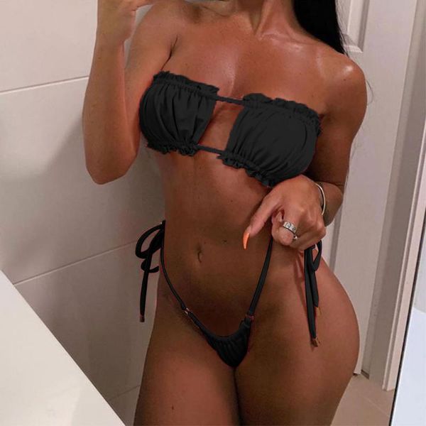 women's swimwear women bikini micro for ladies 2021 bathing suit black pure color two-piece sports pool push up swimsuit, White;black
women's swimwear women bikini micro for ladies 2021 bathing suit black pure color two-piece sports pool push up swimsuit, White;black