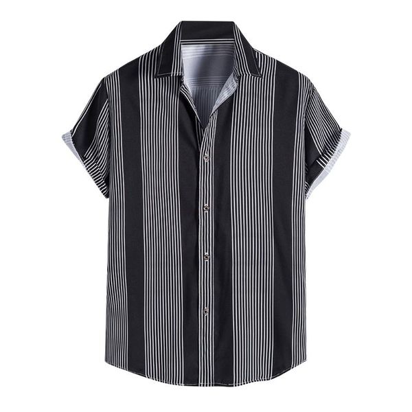 men's casual shirts men shirt blouse short-sleeve streetwear harajuku stripe print button turn-down collar chemise homme, White;black
men's casual shirts men shirt blouse short-sleeve streetwear harajuku stripe print button turn-down collar chemise homme, White;black
