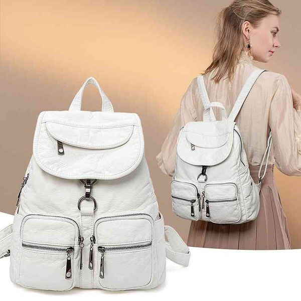 soft women's 2021 new korean washed leather white backpack leisure large capacity fashion travel backpack
soft women's 2021 new korean washed leather white backpack leisure large capacity fashion travel backpack