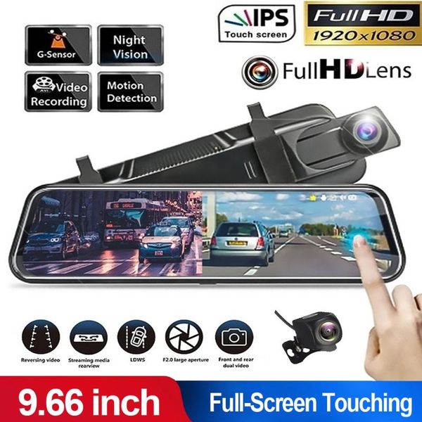 9.66'' ips touch screen car dvr 1080p full hd night vision reverse view registrar 170° wide angle dual camera auto accessories dvr
9.66'' ips touch screen car dvr 1080p full hd night vision reverse view registrar 170° wide angle dual camera auto accessories dvr