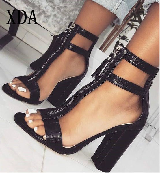 summer fashion super high heels sandals gladiator zipper shoes black square heel l107
summer fashion super high heels sandals gladiator zipper shoes black square heel l107
