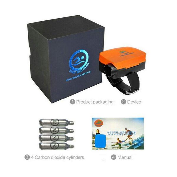 portable inflatable wrist strip air bag with 4pcs of carbon dioxide steel cylinder for outdoor water sports life-safe device anti-lost alarm
portable inflatable wrist strip air bag with 4pcs of carbon dioxide steel cylinder for outdoor water sports life-safe device anti-lost alarm