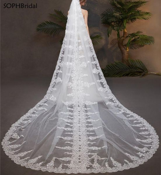 bridal veils arrival 3 meter lace applique one-layer wedding veil cathedral accessories velo mariage with comb, Black
bridal veils arrival 3 meter lace applique one-layer wedding veil cathedral accessories velo mariage with comb, Black