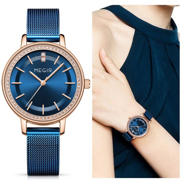 wristwatches megir 2021 luxury watches for women blue stainless steel dress with japan- 2035 movement reloj drop, Slivery;brown
wristwatches megir 2021 luxury watches for women blue stainless steel dress with japan- 2035 movement reloj drop, Slivery;brown