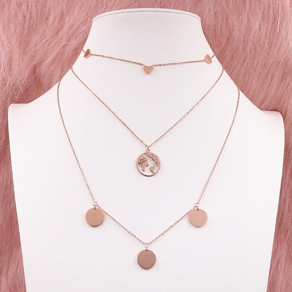 earrings & necklace mavis hare multilayer wearing the multi heart choker coin combined with world, Silver
earrings & necklace mavis hare multilayer wearing the multi heart choker coin combined with world, Silver