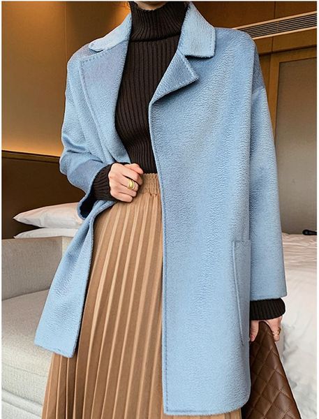 women's wool & blends 2021 autumn winter fashion luxury high end cashmere water ripple camel coat trench, Black
women's wool & blends 2021 autumn winter fashion luxury high end cashmere water ripple camel coat trench, Black