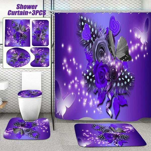 shower curtains 3d purple rose butterfly curtain set bathroom decoration toilet cover anti-slip door mat foot
shower curtains 3d purple rose butterfly curtain set bathroom decoration toilet cover anti-slip door mat foot