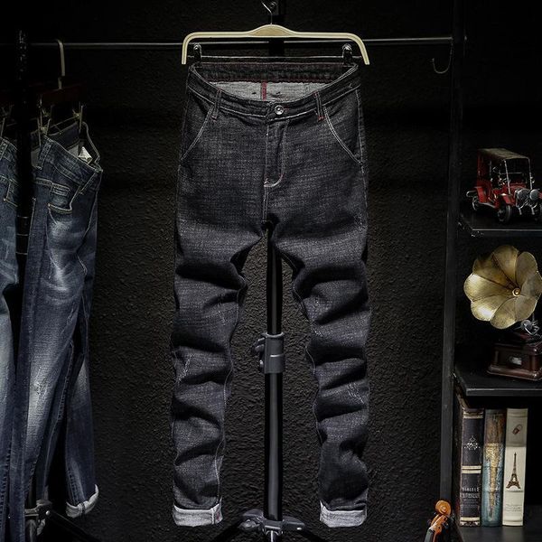 men's fashion trend jeans locomotive denim pants slim fit straight distressed trousers, Blue
men's fashion trend jeans locomotive denim pants slim fit straight distressed trousers, Blue