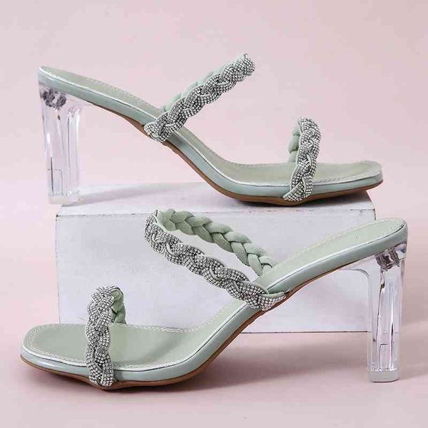 sandals fashion weave transparent heels slippers women summer square toe high woman clear heel woven slides da3w, Black
sandals fashion weave transparent heels slippers women summer square toe high woman clear heel woven slides da3w, Black