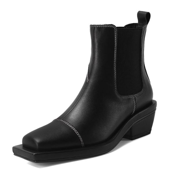 new ankle boots women real leather square heel winter shoes ladies fashion cool western boot footwear size 34-39, Black
new ankle boots women real leather square heel winter shoes ladies fashion cool western boot footwear size 34-39, Black