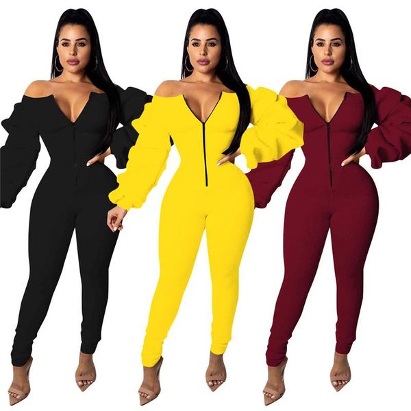 women's jumpsuits & rompers off shoulder bodysuit women long sleeve womens puff slim jumpsuit spring casual body suit party overall, Black;white
women's jumpsuits & rompers off shoulder bodysuit women long sleeve womens puff slim jumpsuit spring casual body suit party overall, Black;white