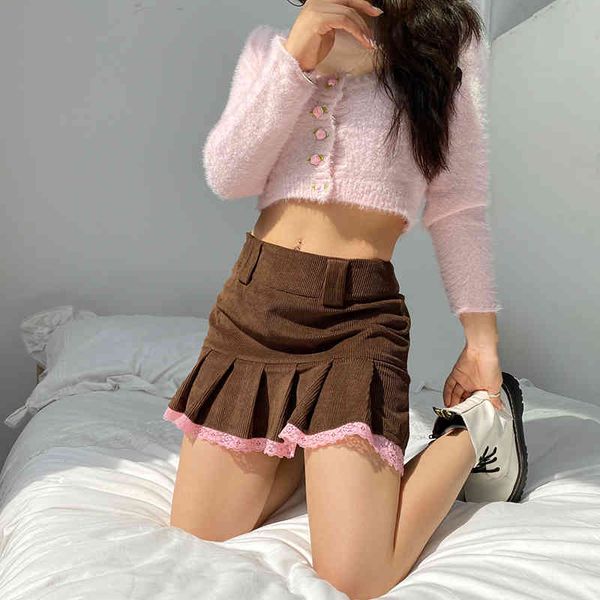 skirts brown corduroy y2k pleated women vintage 90s aesthetic school girl mini skirt lace trim hem cute kawaii clothes, Black
skirts brown corduroy y2k pleated women vintage 90s aesthetic school girl mini skirt lace trim hem cute kawaii clothes, Black