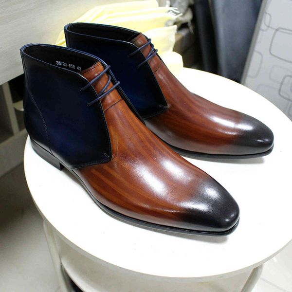 dress shoes classic men's boots genuine leather lace up casual ankle blue brown modern luxury causal for men basic 36s4, Black
dress shoes classic men's boots genuine leather lace up casual ankle blue brown modern luxury causal for men basic 36s4, Black