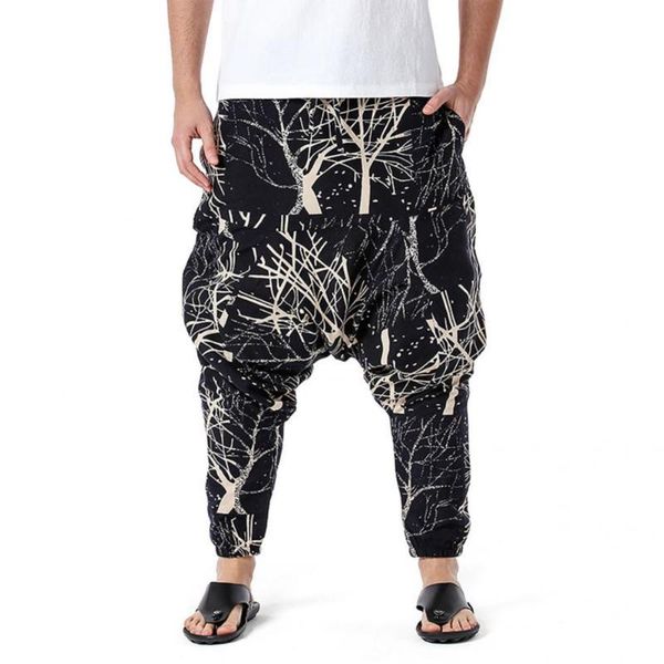 men's pants baggy cotton linen harem men streetwear casual vintage floral printed hip hop loose trouser pantalones hombre ropa, Black
men's pants baggy cotton linen harem men streetwear casual vintage floral printed hip hop loose trouser pantalones hombre ropa, Black