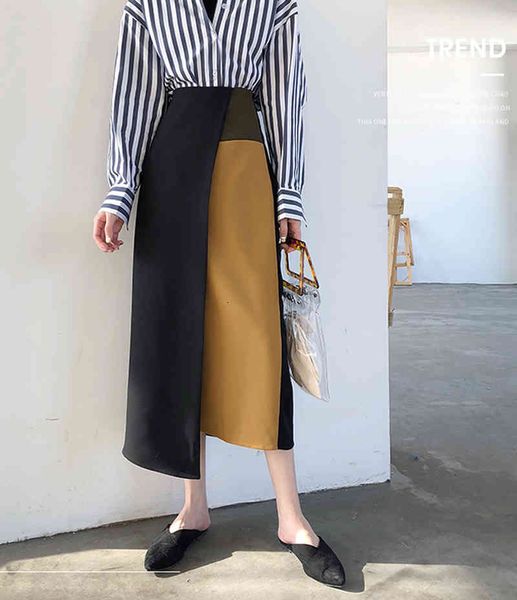 2021 summer fashion women patchwork female irregular chic a-line midi skirt spring autumn high waist korean slim runway lady, Black
2021 summer fashion women patchwork female irregular chic a-line midi skirt spring autumn high waist korean slim runway lady, Black