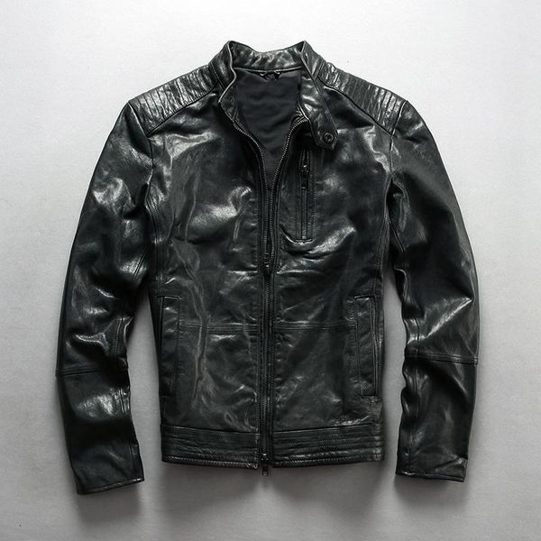 men's leather & faux fashion genuine slim fit biker men black real coat sheepskin motorcycle jacket
men's leather & faux fashion genuine slim fit biker men black real coat sheepskin motorcycle jacket