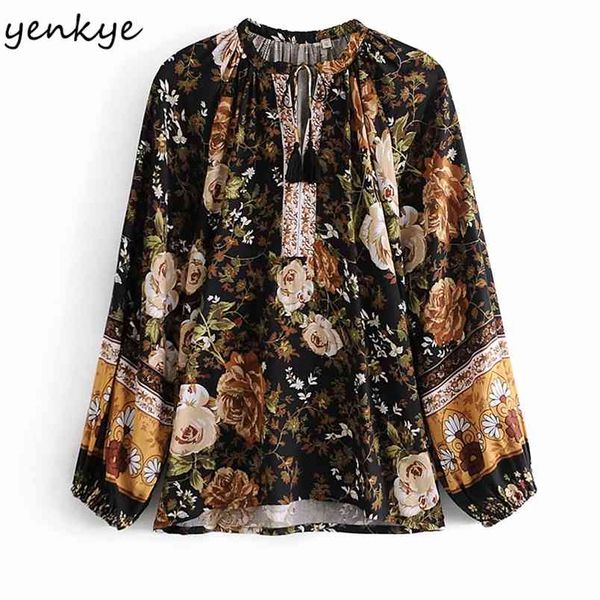 fashion women vintage floral print blouse lace up v neck lantern sleeve casual boho plus size blusas summer 210514, White
fashion women vintage floral print blouse lace up v neck lantern sleeve casual boho plus size blusas summer 210514, White