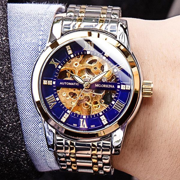 watches mens 2021 luxury skeleton automatic mechanical famous original men's relogio masculino wristwatches, Slivery;brown
watches mens 2021 luxury skeleton automatic mechanical famous original men's relogio masculino wristwatches, Slivery;brown