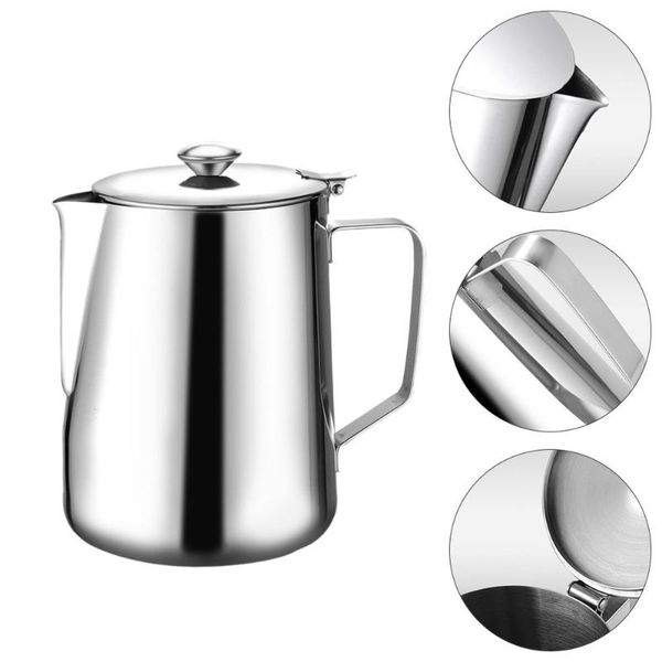 mugs 1 pc 350 stainless steel frothing pitcher water kettle with lid (silver)
mugs 1 pc 350 stainless steel frothing pitcher water kettle with lid (silver)