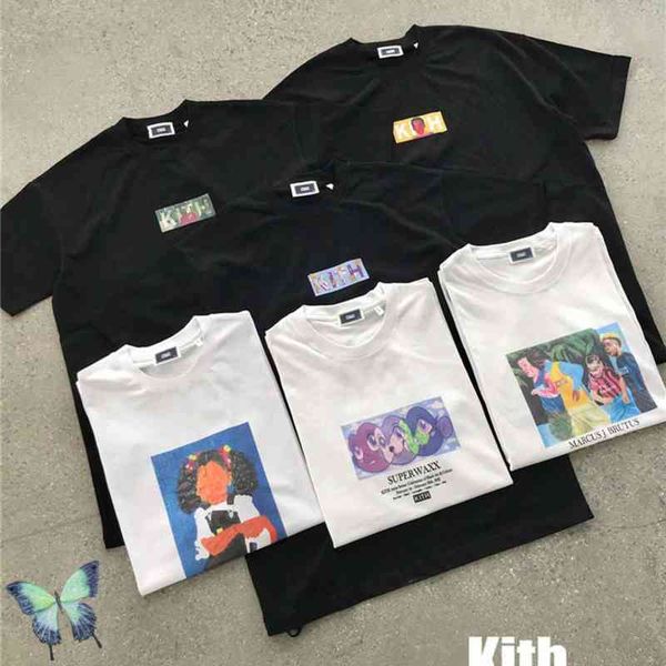 oversized real picture men women artist olive kith t-shirt 100% cato, White;black