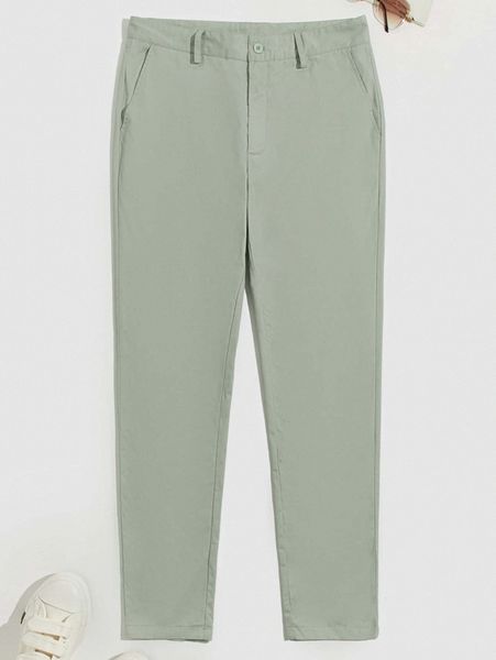 men pocket side solid carrot pants u4uj#, Black