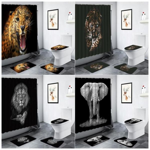 shower curtains lion elephant leopard curtain set wild animal black backdrop decor bathroom carpet non-slip rug toilet lid cover bath mat
shower curtains lion elephant leopard curtain set wild animal black backdrop decor bathroom carpet non-slip rug toilet lid cover bath mat