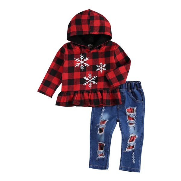 1-6y christmas toddler kid girls clothes set red plaid long sleeve denim pants outfits autumn spring child clothing 210515, White
1-6y christmas toddler kid girls clothes set red plaid long sleeve denim pants outfits autumn spring child clothing 210515, White