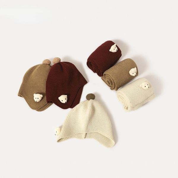 caps & hats baby hat scarf set autumn winter warm cute bear ear protection kids knitted cartoon children's pography props, Yellow
caps & hats baby hat scarf set autumn winter warm cute bear ear protection kids knitted cartoon children's pography props, Yellow