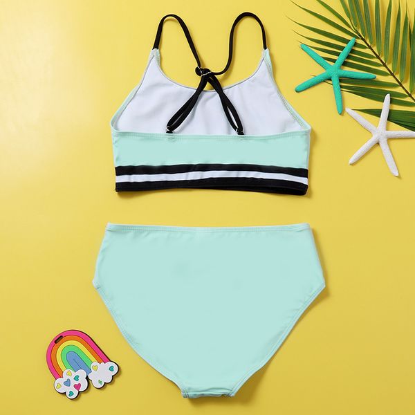 children's suit bikini split girl's sports swimsuit, White;black