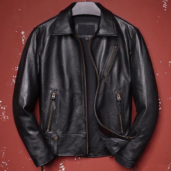 men's leather & faux 2022 motorcycle jacket genuine cowhide clothes autumn calf skin thick coats tassels slim jackets, Black
men's leather & faux 2022 motorcycle jacket genuine cowhide clothes autumn calf skin thick coats tassels slim jackets, Black