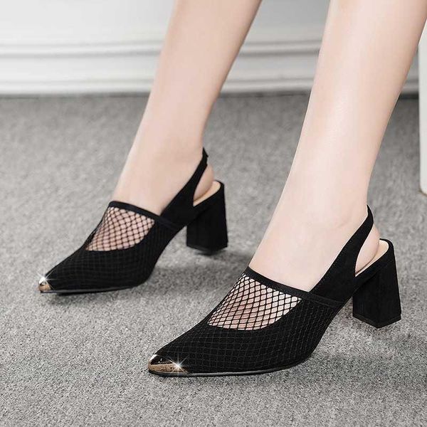 sandals 2021 high heel women's shoes black tip breathable mesh women thin heels zapatos mujer
sandals 2021 high heel women's shoes black tip breathable mesh women thin heels zapatos mujer