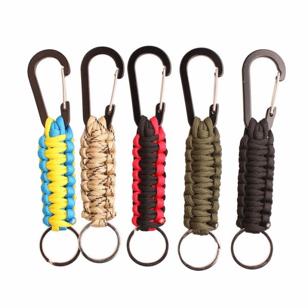 wilderness survival colorful paracord keychain climbing button carabiner key chain, Silver
wilderness survival colorful paracord keychain climbing button carabiner key chain, Silver