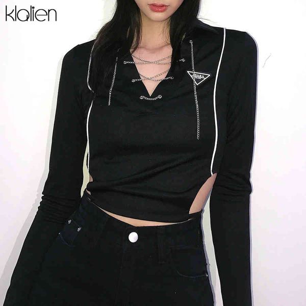 t shirt autumn casual long sleeve turn-down collar women black slim stretch fashion streetwear basic wild female t shirt, White
t shirt autumn casual long sleeve turn-down collar women black slim stretch fashion streetwear basic wild female t shirt, White