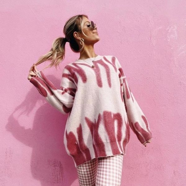 women's knits & tees print knitted sweaters women green stripes korean oversized pullover winter streetwear long vintage, White
women's knits & tees print knitted sweaters women green stripes korean oversized pullover winter streetwear long vintage, White