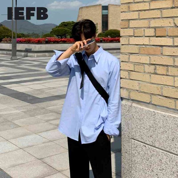 iefb men's long sleeve korean fashion single breasted shirts mans loose shirt casual spring solid color blouse 9y5892 210524, White;black
iefb men's long sleeve korean fashion single breasted shirts mans loose shirt casual spring solid color blouse 9y5892 210524, White;black