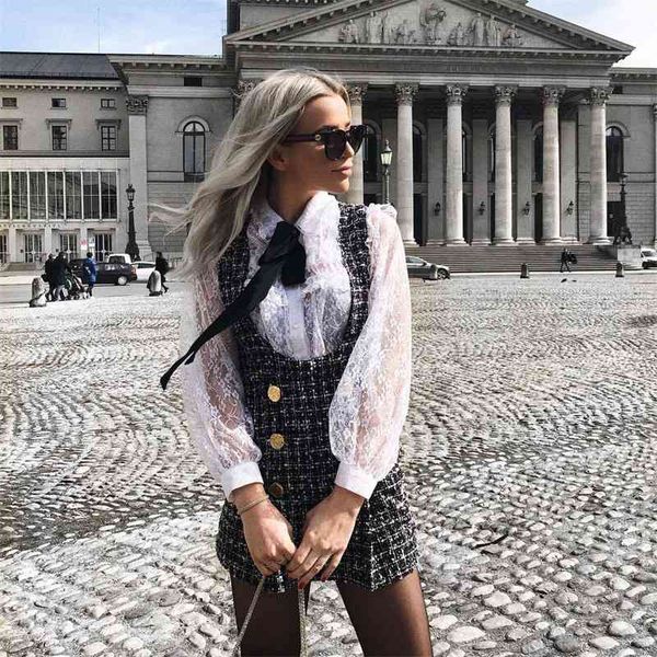 two piece dress autumn winter 2 set women ruffles bow shirt lace plaid sleeveless tweed vest double breasted overalls 6wsr, White
two piece dress autumn winter 2 set women ruffles bow shirt lace plaid sleeveless tweed vest double breasted overalls 6wsr, White