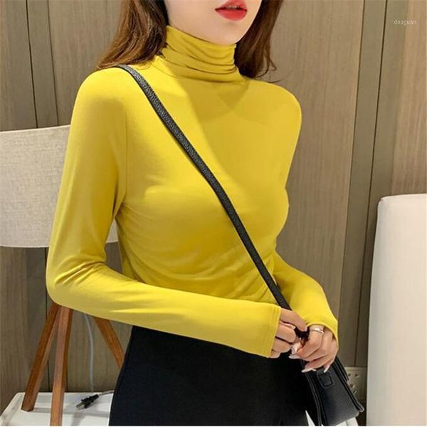women's t-shirt cotton turtleneck tight women bottoming tshirt long sleeve modal autumn winter pullover soft cozy slim female tees, White
women's t-shirt cotton turtleneck tight women bottoming tshirt long sleeve modal autumn winter pullover soft cozy slim female tees, White