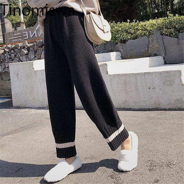 women's pants & capris tinomiswa knitted wide leg loose casual arrival high waist pantalones femme contrast color autumn winter trouser, Black;white
women's pants & capris tinomiswa knitted wide leg loose casual arrival high waist pantalones femme contrast color autumn winter trouser, Black;white