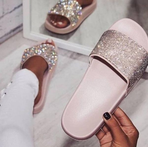 slippers luxury bling crystal women flat outdoor casual gold pink black sliver rhinestone fashion slides real po
slippers luxury bling crystal women flat outdoor casual gold pink black sliver rhinestone fashion slides real po