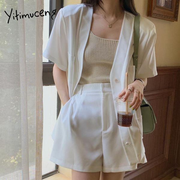 women's tracksuits yitimuceng women korean blazer and shorts 2 piece set suit 2021 summer fashion office suits business casual loose ja, Gray
women's tracksuits yitimuceng women korean blazer and shorts 2 piece set suit 2021 summer fashion office suits business casual loose ja, Gray
