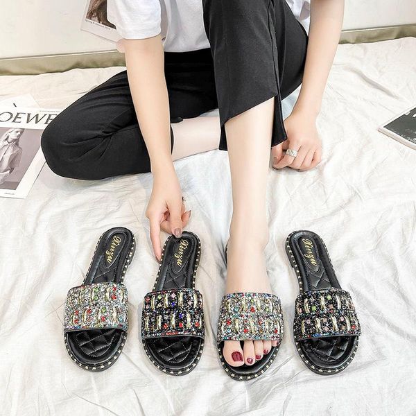 slippers shoes women women's summer flat red sandalias mujer, Black
slippers shoes women women's summer flat red sandalias mujer, Black