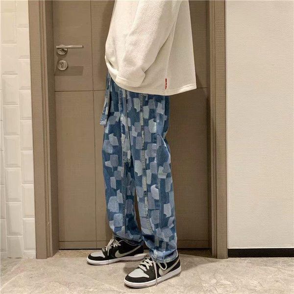 men's baggy homme casual pants classic pocket high street printing jeans loose wide leg biker denim trousers s-3xl, Blue
men's baggy homme casual pants classic pocket high street printing jeans loose wide leg biker denim trousers s-3xl, Blue
