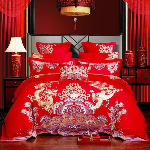 bedding sets luxury golden loong phoenix embroidery noble princess wedding red 100%cotton set duvet cover bed sheet linen pillowcases
bedding sets luxury golden loong phoenix embroidery noble princess wedding red 100%cotton set duvet cover bed sheet linen pillowcases