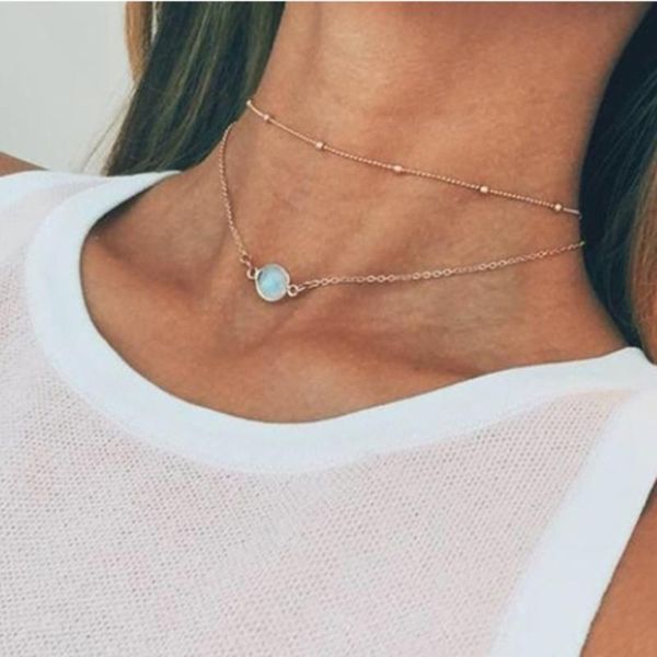 pendant necklaces colorful stone bead double layer glass ball necklace for women girls female jewelry choker chain, Silver
pendant necklaces colorful stone bead double layer glass ball necklace for women girls female jewelry choker chain, Silver