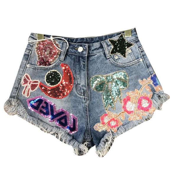 summer fashion high waist sequined beading cartoon shorts female diamond blue college style korean denim women's, White;black
summer fashion high waist sequined beading cartoon shorts female diamond blue college style korean denim women's, White;black